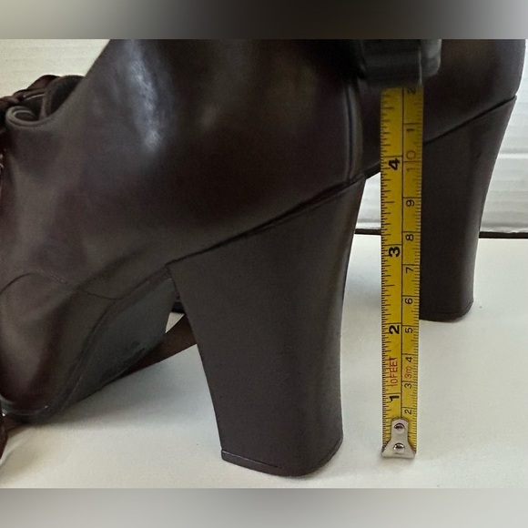 LIKE NEW VINTAGE OXFORD STYLE LACE UP WESTIES Sz. 10. RICH BROWN, RIBBON LACES - Picture 9 of 11